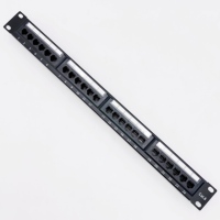 Panel Patch Metal Cat6 UTP RJ45 24-Port 1U 19 inci untuk Kabinet Jaringan, Laris Terjual