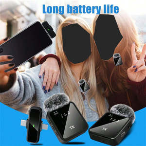 Microphone cravate sans fil à condensateur F12 2.4G avec réduction de bruit, connecteur Type C, manchon anti-vent, pince de col, pour réunions et vlogging - Product Image 4