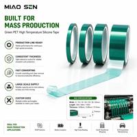 33m polyester film yeşil yüksek sıcaklık bandı PCB için sprey tozu maskeleme PET polyester yüksek sıcaklık bandı