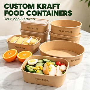 Bol à salade en papier kraft recyclable de qualité alimentaire personnalisé, récipient à sandwich jetable anti-fuite avec couvercle, qualité commerciale - Product Image 2