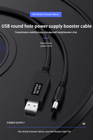 Jingsai 12V USB Boost Cable de alimentación 5,5*2,5mm PVC revestido USB a DC para enrutador/gato ligero