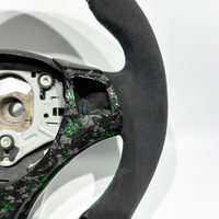 Volant en cuir suédé classique de haute qualité, vert, avec fibres de carbone forgées violettes, pour BMW E90 E92 E93 E94, personnalisable