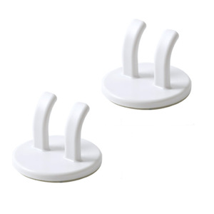 Yimijia Wall <b>Hook</b> Double <b>Hook</b> <b>White</b> Self Adhesive 1-3kg Load Capacity For Kitchen Bathroom Storage - Product Image 5