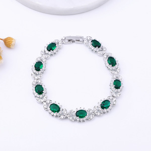 925แต่งงานเงินสเตอร์ลิงกำไลหินแซฟไฟร์สำหรับผู้หญิงชุดเซอร์โคเนียเครื่องประดับเจ้าสาว - Product Image 4