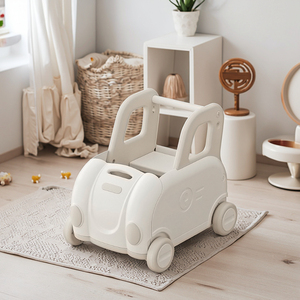 Fabricant OEM de trotteurs minimalistes en plastique pour bébés, jouets stables à pousser avec rangement, voiture d'activités de développement à 4 roues pour enfants - Product Image 3
