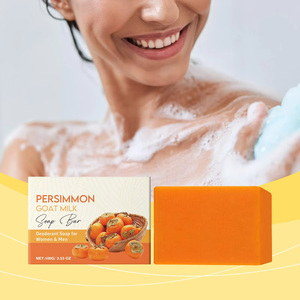 <span class=keywords><strong>Savon</strong></span> Solide Artisanal au Lait de Chèvre et Kaki - Nettoyant Doux Hydratant et Éclaircissant pour le Visage et le Corps - Product Image 2