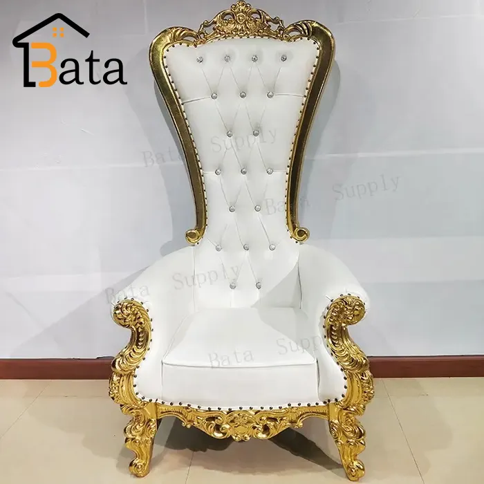 Canapé de mariage pour la mariée et le marié Mobilier royal à dossier haut Chaise King Throne