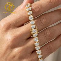 Bracelet unisexe en or avec diamant de laboratoire couleur D, or massif 14K/18K, sertissage clos personnalisé, classique et tendance, certifié IGI