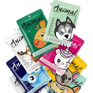 Nuovo negozio di promozione regalo di moda coreano maschera idratante controllo olio simpatico cucciolo animale foglio facciale maschera