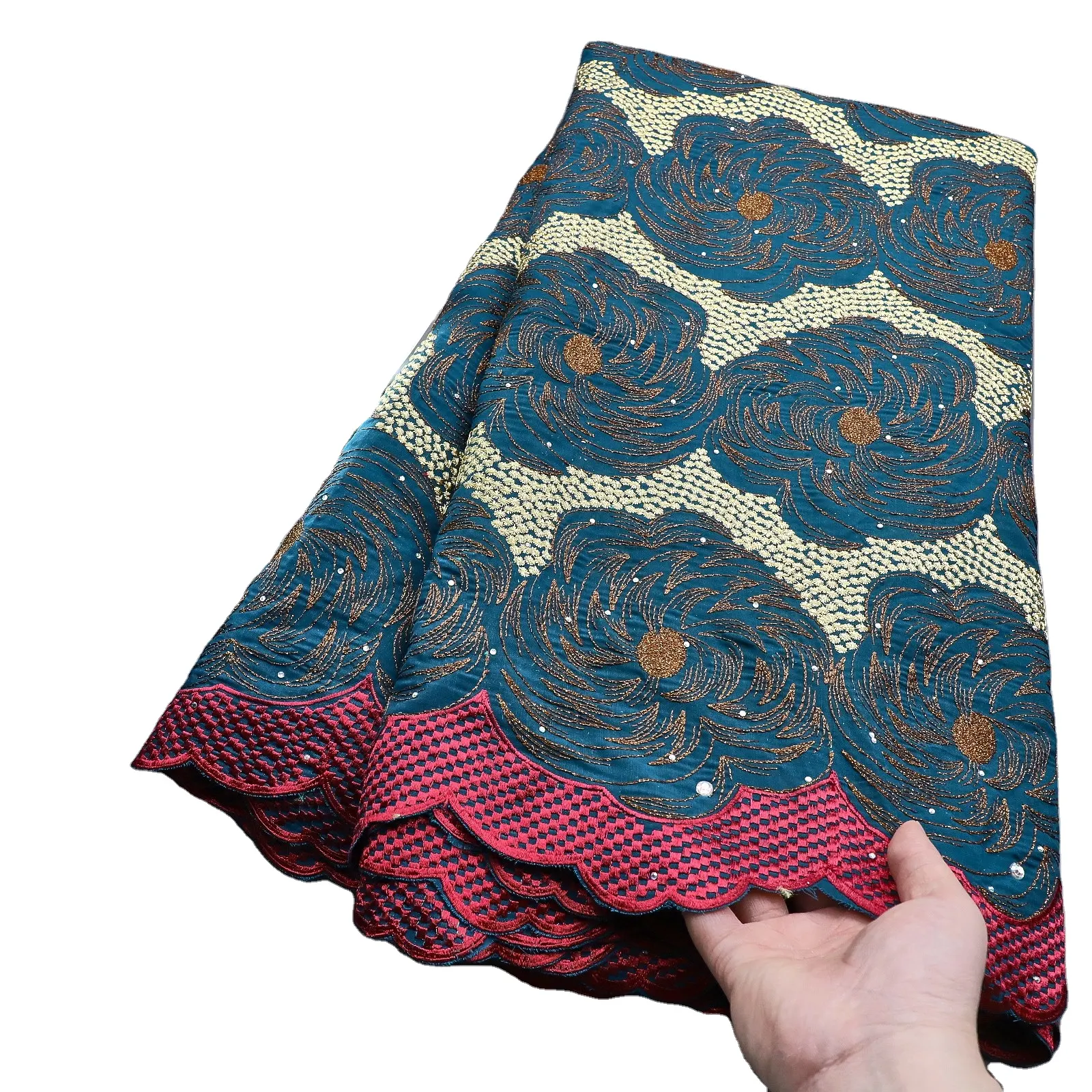 Tessuto di pizzo svizzero africano Supoo Tissu De Coton Brod materiali per indumenti In cotone svizzero