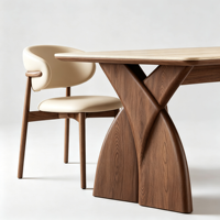 Ensemble table et chaises de salle à manger rectangulaire en marbre et bois massif, style nordique moderne, 4 à 6 places, design ferme.