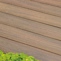 Plancher en WPC carré européen brossé, imperméable, ignifuge, écologique, antidérapant, avec grain de teck 3D en relief, à clipser, pour jardin et extérieur