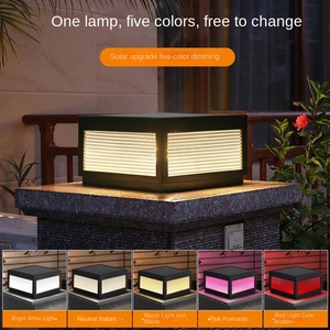 Haute qualité noir E27 extérieur clôture de jardin lumières solaires blanc chaud LED pilier lumière - Product Image 4