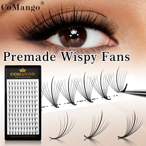 CoMango Extensions de cils 5D/7D/9D à base pointue, bouquets préfabriqués C/D, effet wispy, volume russe, faux cils - Product Image 1
