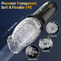 Jouets sexuels pour hommes, vibrateur TPE rechargeable, chauffant, rotation automatique, gobelet de masturbation noir