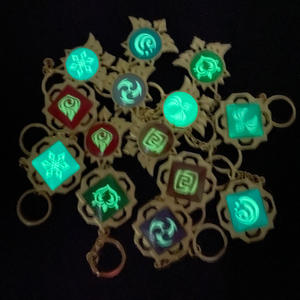 Llavero personalizado luminoso, 7 elementos, armas, juego de ojo, <span class=keywords><strong>Genshin</strong></span>, impacto Original, juguete de Dios, llavero, venta al por mayor - Product Image 6