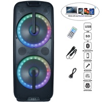Système de haut-parleurs PA 1000W avec deux woofers de 15 pouces, ensembles de karaoké, boîte à son, audio professionnel TWS, LED, FM, AUX, ECHO, Bocina Parlante