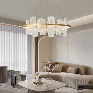 Nouvelle tendance ronde décorative de luxe moderne or fer verre salon moderne nordique suspension - Product Image 1