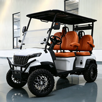 Voiturette de golf électrique de luxe 4 places avec batterie lithium longue portée, sièges premium et pneus tout-terrain