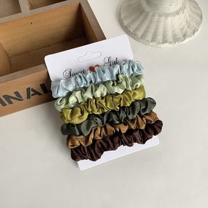 Nueva moda mujer seda satén Scrunchies bandas elásticas para el cabello Cola de Caballo titular accesorios para el cabello Scrunchies - Product Image 6