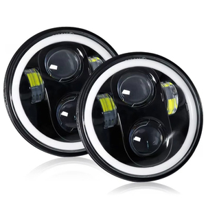 Phare LED <span class=keywords><strong>de</strong></span> 5,75 pouces pour Jeep Wrangler et moto |   60W Angel Eye Halo DRL |   Lampe <span class=keywords><strong>de</strong></span> projecteur tout-terrain à faisceau haut/bas 6000K - Product Image 3