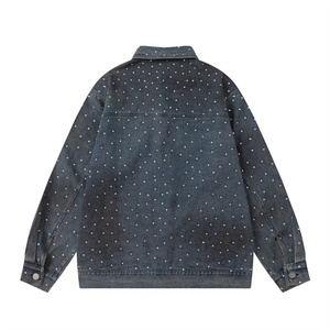 Chaqueta Vaquera de Calidad para Hombre, Estilo Y2K, Lavado con Cuentas, Chaqueta Informal Vintage, Estilo Retro de Ropa de Trabajo con Detalles Desgastados - Product Image 6