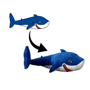 맞춤형 봉제 만화 상어 박제 동물 장난감 부드러운 봉제 상어 장난감 운동화 OEM ODM 귀여운 바다 동물 장난감 - Product Image 2