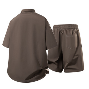 Conjunto de Camiseta Polo de Manga Corta y Pantalones Cortos con Bloques de Color al por Mayor, Conjunto de 2 Piezas Personalizado de Fábrica para Hombre - Product Image 4