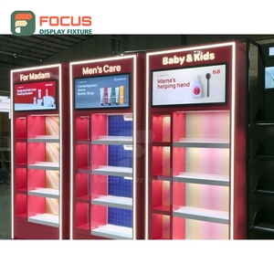 Estanterías de Exhibición con Cerradura para Tiendas de Diseño Contemporáneo, Planificación de Espacio, Diseño de Comercios de Belleza - Product Image 1