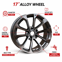 Oferta Especial: Llantas de Aleación Flow Forming 178J ET 32 5*115 Gris Metálico con Acabado Mecanizado y Diseño de Radios Divididos para Coches Deportivos y Cadillac