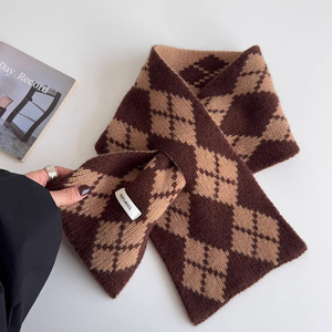 Écharpe en laine 100% tricotée, chaude, pour l'automne et l'hiver, cache-cou pour femme, couleur unie, style couple - Product Image 2