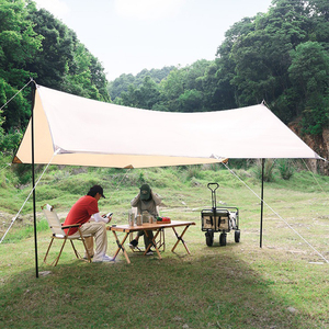 Tente d'auvent en tissu Oxford extra large avec revêtement noir imperméable à la pluie pour l'extérieur, le camping et la plage. - Product Image 6