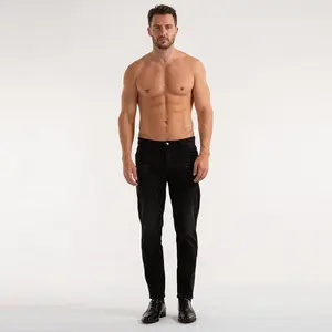 Celana Denim Pria, Jeans Kasual Slim Fit Lurus Regang untuk Lelaki