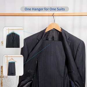 Perchas Resistentes de Hombro Ancho con Soporte Antideslizante para Pantalones, Perchas para Trajes con Barra Antideslizante para Pantalones 360 °   Gancho Giratorio - Product Image 4