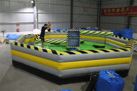 Parcours d'obstacles gonflable extérieur pour adultes, type Wipeout Carnival Sport, avec machine rotative Toxic Meltdown Sweeper