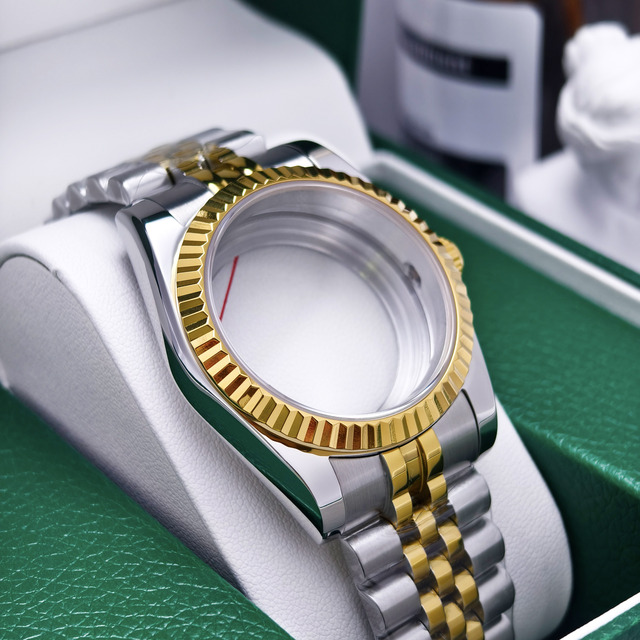 36mm/40mm Men's Watch Stainless Steel Band case Mod Watch Parts Sapphire Glass Waterproof Silvery/Gold Fit NH36 NH34 ETA2824
