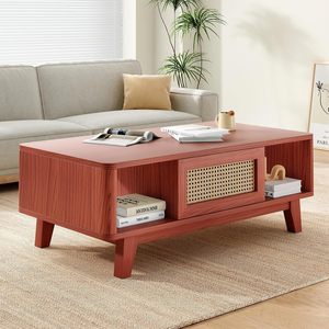 Soohow living room <b>table</b>, modern <b>square</b> <b>coffee</b> <b>table</b> with rattan drawers, medieval <b>coffee</b> <b>table</b> with living room storage - Product Image 2
