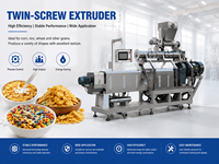 Machine à fabriquer des céréales pour le petit-déjeuner, des flocons de maïs, du muesli, des céréales soufflées, ligne de production de barres céréalières