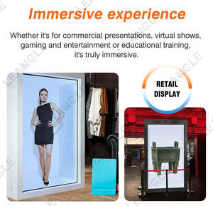 Layar Sentuh Interaktif 86 Inci Kotak Layar <span class=keywords><strong>LCD</strong></span> Transparan 3D 4K Signage Digital Iklan Kustom dengan Mikrofon dan Kamera - Product Image 3