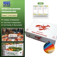 Conteneur d'expédition en polypropylène ondulé pour fruits de mer, boîtes d'emballage pour poissons congelés, boîte de stockage logistique pour aliments congelés