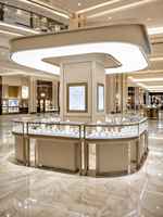 Vitrine Commerciale OEM ODM en Métal et Bois pour Bijoux, avec Verre Trempé et Éclairage LED, Taille Personnalisée, Vente en Gros