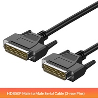Kabel Port Serial HDB50/62 3-Pin DB62/50-Core Data Male-to-Male/Male-to-Female Ekstensi Kabel Koneksi Industri Dapat Disesuaikan