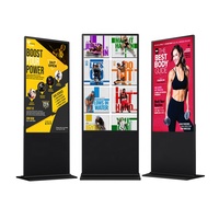 Kiosco Digital para Restaurante con Pantalla LCD de Vidrio Templado Táctil IR de 20 Puntos, 49/55/65 Pulgadas, con CMS Integrado y Ruedas Móviles para Publicidad