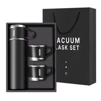 Cadeaux de luxe personnalisés 500ml Bouteille thermos à vide en acier inoxydable à double paroi Ensemble de bouteilles d'eau isolées avec 3 couvercles