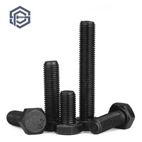 Boulon hexagonal en acier allié, grade 12.9, oxyde noir, pour l'assemblage d'équipements lourds (mines, machines de construction, concasseurs, excavatrices)