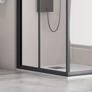 Cabina de Ducha Moderna Kamalu Modelo KF1000B de 120x100cm, Sin Marco, Rectangular, Acabado Negro Mate de 8mm, Impermeable para Baño Interior - Product Image 3