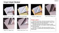 Papier Autocollant Vinyle Imprimable PP Étanche Brillant Mat, Feuille Adhésive pour Imprimante Jet d'Encre Laser A4