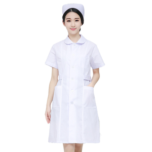 DFHS01 Stock para Venta al por Mayor y Personalizado: Diseños de Uniformes de Enfermera para Hospital, Conjuntos de Uniformes Médicos, Nuevo Estilo con Cuello de Traje para Enfermera - Product Image 1