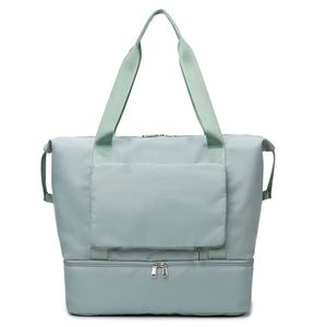 Sac de sport Oxford pliable personnalisé avec logo, imperméable, durable, pour femme, avec compartiment à chaussures zippé – Vente chaude - Product Image 3