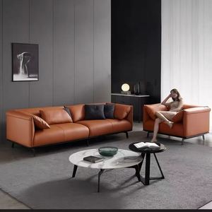 Conjunto de Sofá de Tela Moderna Tech con Respaldo Acolchado y Brazos Acolchados, Muebles Minimalistas para Sala de Estar - Product Image 1